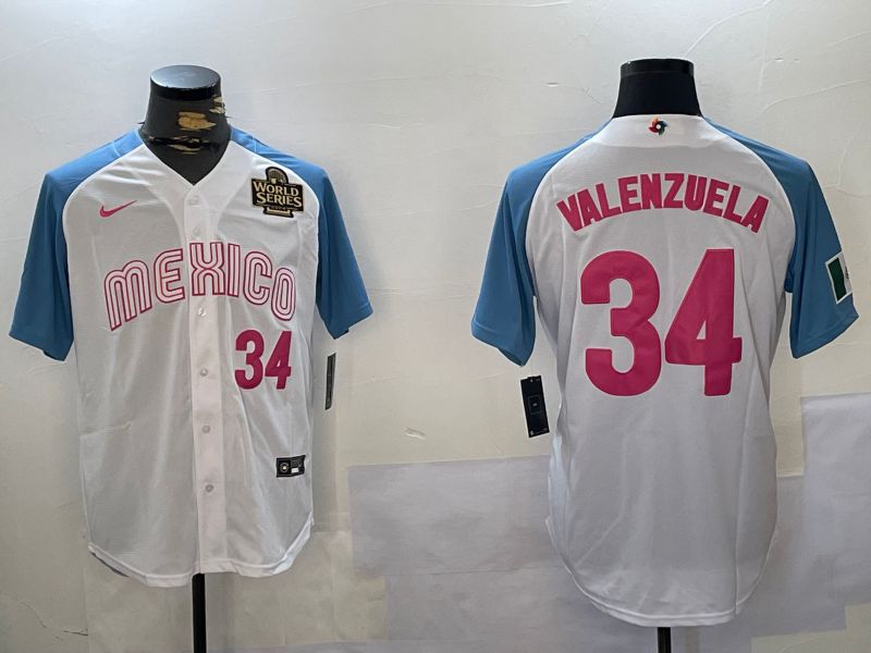 Men Los Angeles Dodgers 34 Valenzuela White Game 2024 Nike MLB Jersey style 10293